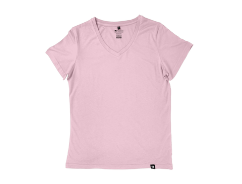 Neapolitan Pink - V-Neck Jersey Sleeve Bamboo T-Shirt
