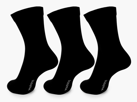 Black x3 Pairs Bamboo Socks - Mabboo