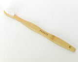 Adults Bamboo Toothbrush - Curved Handle/Curved White Bristles - Mabboo