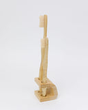 Adults Bamboo Toothbrush - Curved Handle/Curved Brown Bristles - Mabboo