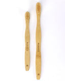 Adults Bamboo Toothbrush - Curved Handle/Curved Brown Bristles - Mabboo