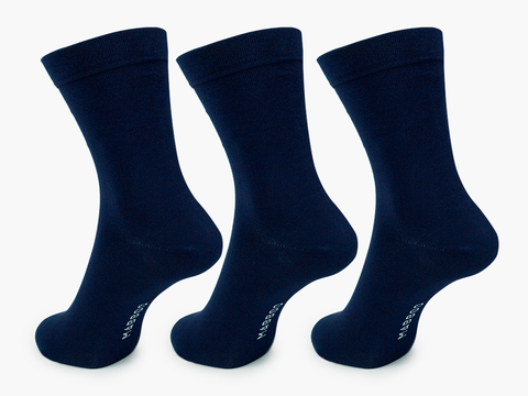 Navy x3 Pairs Bamboo Socks - Mabboo