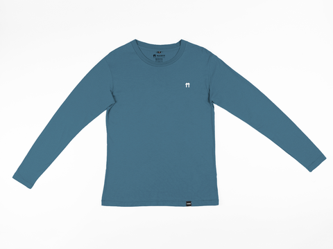 Blue Bamboo Long Sleeve Top with logo - Mabboo