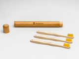 Kids Bamboo Toothbrush - Curved Brown Bristle - Mabboo