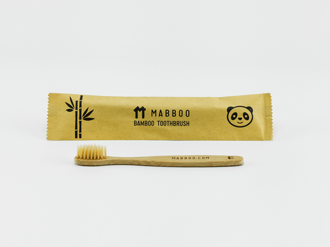 Kids Bamboo Toothbrush - Straight Brown Bristle - Mabboo