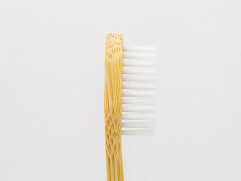 Adults Bamboo Toothbrush - Curved Handle White Bristle - Mabboo