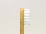 Adults Bamboo Toothbrush - Curved Handle/Curved White Bristles - Mabboo