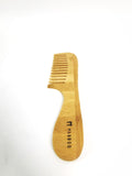 Wide Tooth Bamboo Comb with Handle