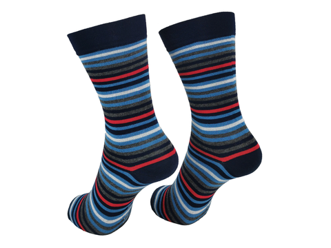 Navy Stripes x1 Pair Bamboo Socks
