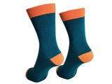 Teal/Orange x1 Pair Bamboo Socks