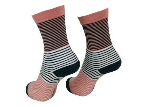 Peach Stripes x1 Pair Bamboo Socks