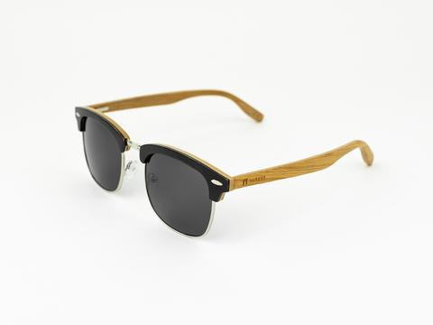 Clubmaster - Black stain front / Smoke lens - Mabboo