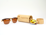 Clubmaster - Natural front / Brown lens - Mabboo