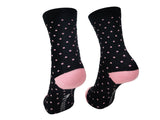 Black Pink Dots x1 Pair Bamboo Socks - Mabboo