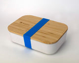 Bamboo Lunchboxes - White/Blue Strap - Mabboo