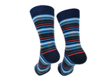 Navy Stripes x1 Pair Bamboo Socks - Mabboo