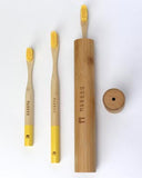 Adults Bamboo Toothbrush - Round Yellow - Mabboo