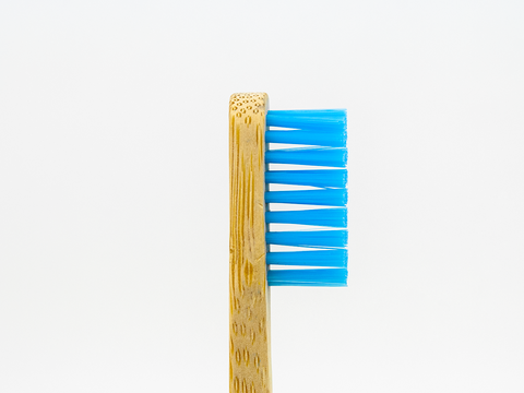 Adults Bamboo Toothbrush - Round Blue - Mabboo