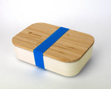 Bamboo Lunchboxes - Beige/Blue Strap - Mabboo